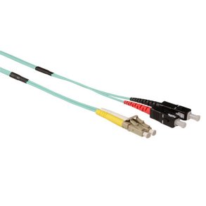 ACT 20 meter Multimode 50/125 OM3 duplex ruggedized fiber cable with LC en SC connectors