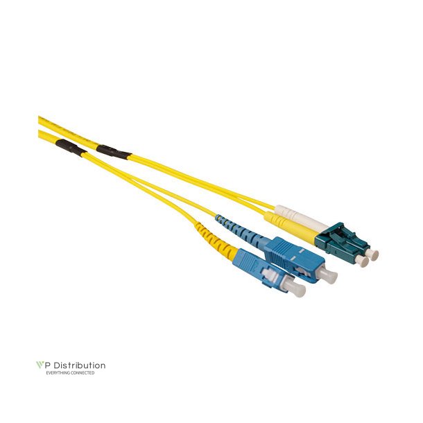 ACT 10 meter Singlemode 9/125 OS2 duplex ruggedized fiber cable with LC en SC connectors