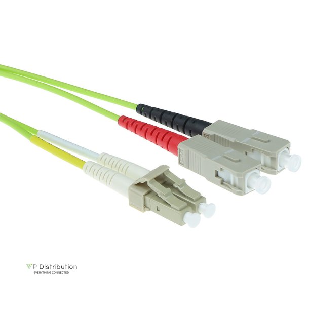 ACT 0.5 meter LSZH Multimode 50/125 OM5 fiber patch cable duplex with LC and  SC connectors