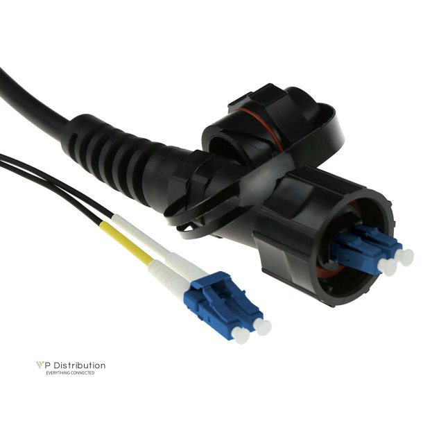 ACT 10 meter singlemode 9/125 OS2 duplex fiber patch cable with LC and IP67 LC connectors