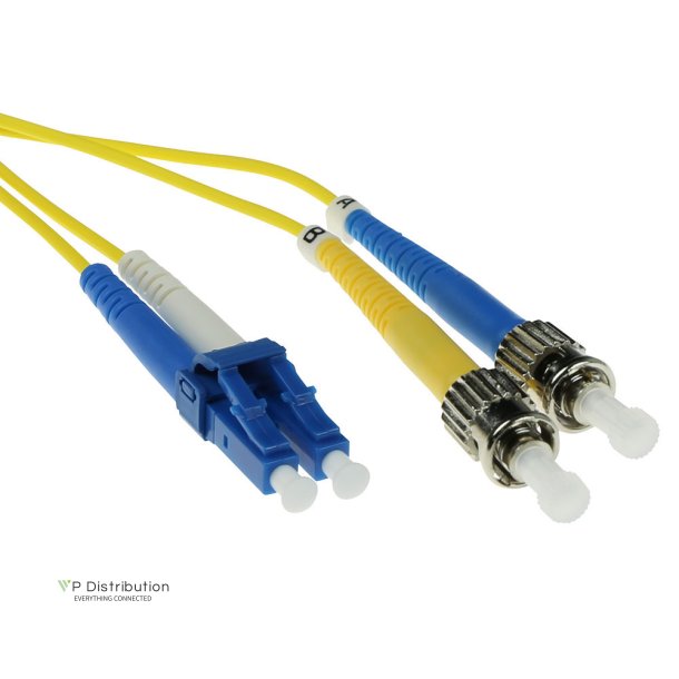 ACT 1 meter LSZH Singlemode 9/125 OS2 fiber patch cable duplex with LC and ST connectors