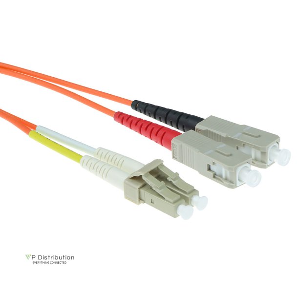 ACT 0.5 meter LSZH Multimode 50/125 OM2 fiber patch cable duplex with LC and SC connectors