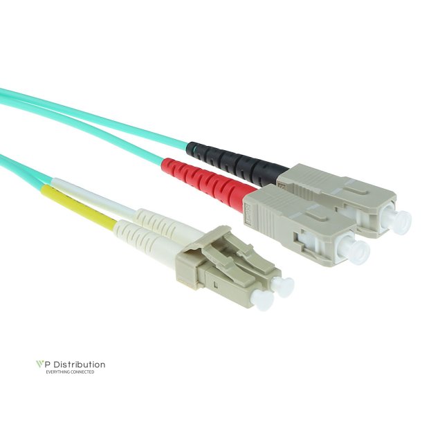 ACT 0.5 meter LSZH Multimode 50/125 OM3 fiber patch cable duplex with LC and SC connectors