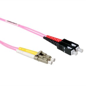 ACT 50 meter LSZH Multimode 50/125 OM4 fiber patch cable duplex withLC and  SC connectors