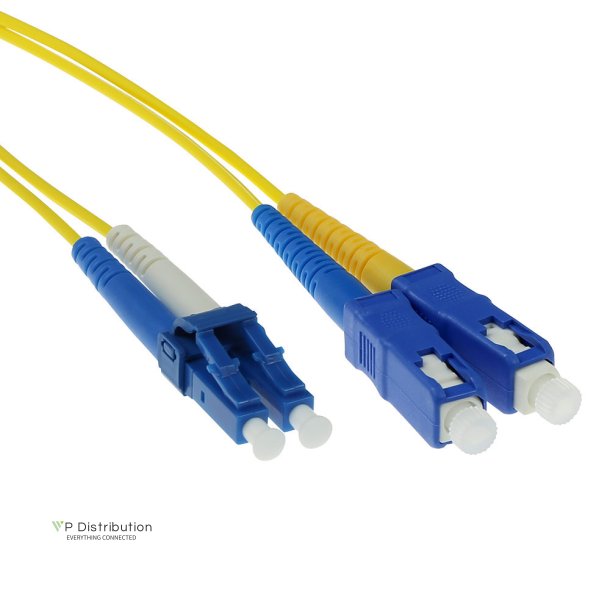 ACT 0.5 meter LSZH Singlemode 9/125 OS2 fiber patch cable duplex with LC and SC connectors