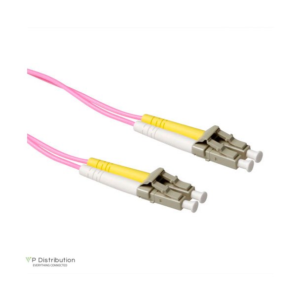 ACT 1 meter LSZH Multimode 50/125 OM4 fiber patch cable duplex with LC connectors