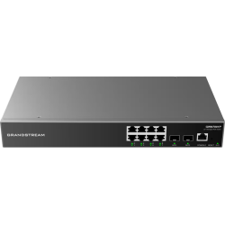 Grandstream Layer 2+ Managed Network Switch, 8x GbE RJ45 PoE 802.3 af/at, up to 30W per port, 120W total power budget, 2x SFP, Internal PSU