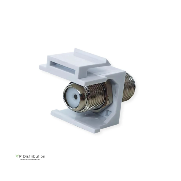 VALUE F-Type Keystone Coupler, Plastic, Nickel plate