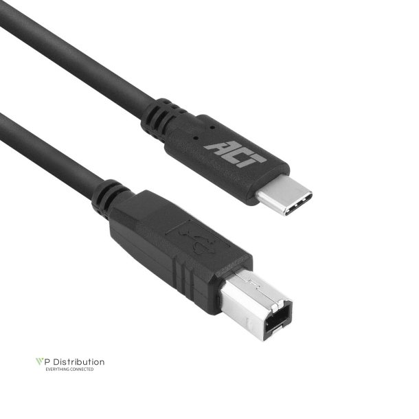 ACT USB 2.0 cable, USB-C to USB-B, 1.8 meters