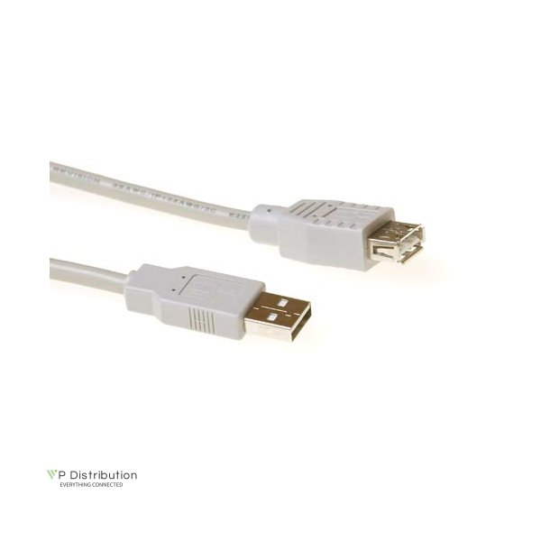 ACT USB 2.0 A male - USB A female ivory  0,50 m