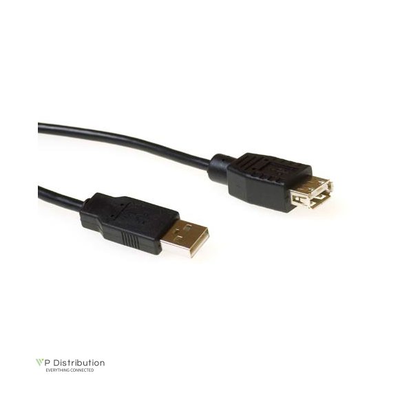 ACT USB 2.0 A male - USB A female black  0,50 m