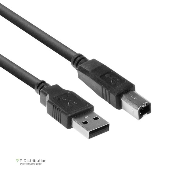 ACT USB 2.0 A male - USB B male  1,80 m