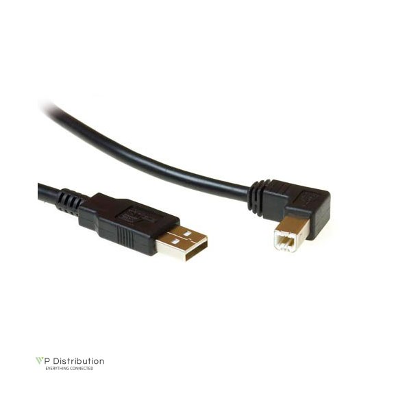 ACT USB 2.0 A male - USB B male (angled)  1,80 m