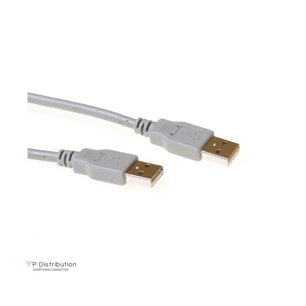 ACT USB 2.0 A male - USB A male ivory  2,00 m