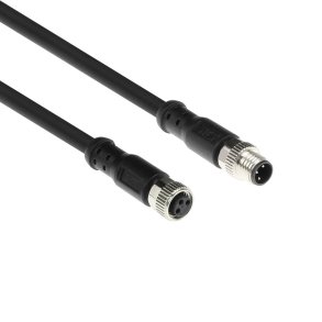 ACT Industrial 3.00 meters Sensor cable M8A 3-pin male to M8A 3-pin female, Ultraflex Xtreme TPE cable, shielded