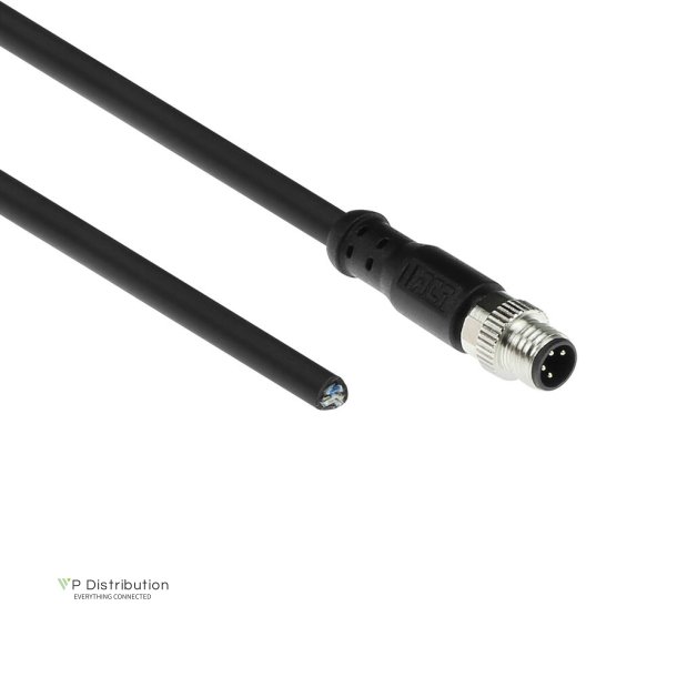 ACT Industrial 1.50 meters Sensor cable M8A 4-pin male to open end, Ultraflex Xtreme TPE cable, shielded