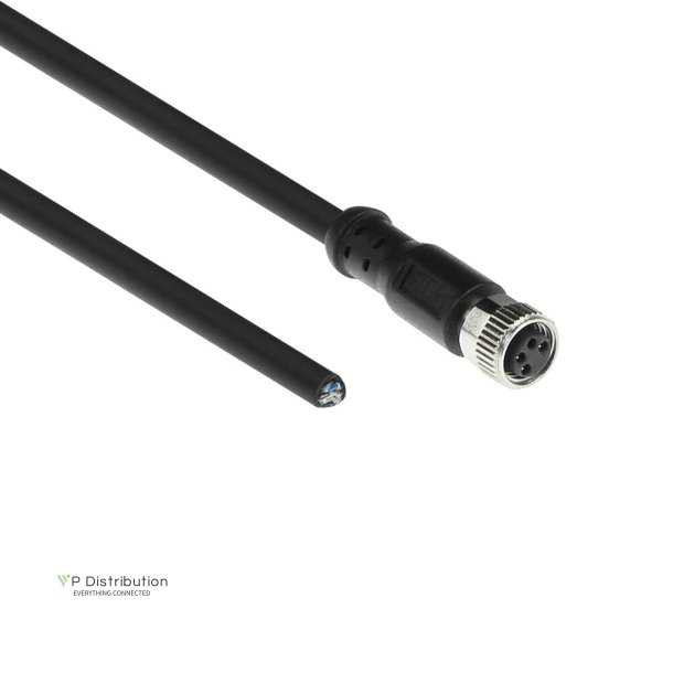 ACT Industrial 3.00 meters Sensor cable M8A 4-pin female to open end, Ultraflex Xtreme TPE cable, shielded