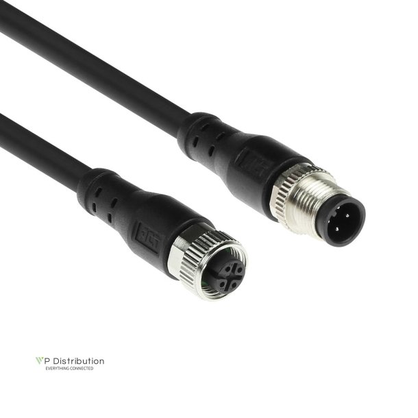 ACT Industrial 1.50 meters Sensor cable M12A 4-pin male to M12A 4-pin female, Superflex Xtreme TPE cable, shielded