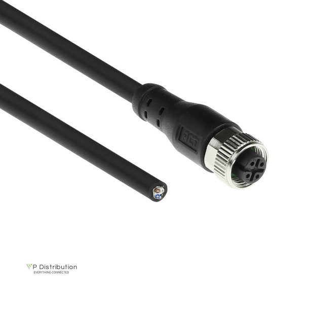 ACT Industrial 1.50 meters Sensor cable M12A 4-pin female to open end Superflex Xtreme TPE cable, shielded