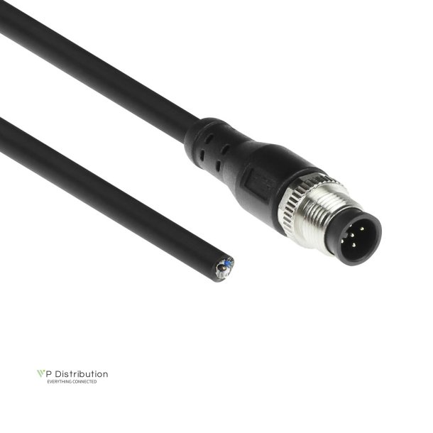 ACT Industrial 1.50 meters Sensor cable M12A 5-pin male to open end, Superflex Xtreme TPE cable, shielded