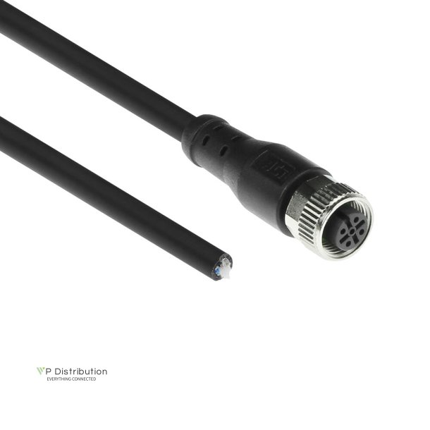 ACT Industrial 1.50 meters Sensor cable M12A 5-pin female to open end, Superflex Xtreme TPE cable, shielded