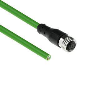 ACT Industrial 3.00 meters Sensor cable M12A 8-pin female to open end, Ultraflex TPE cable, shielded