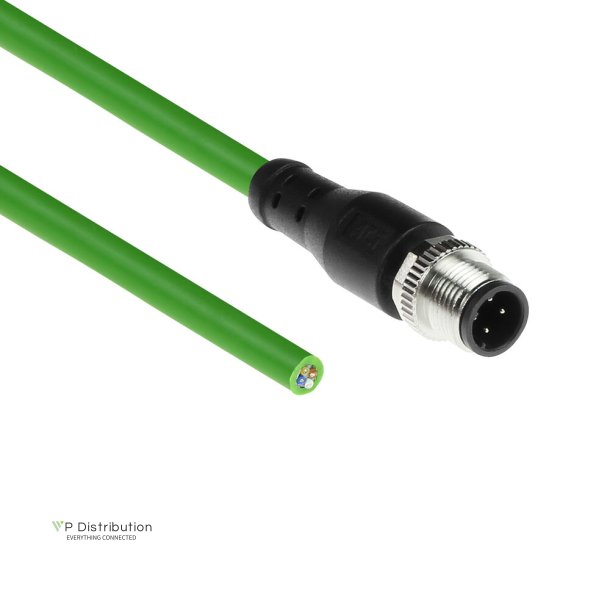 ACT Industrial 1.50 meters Sensor cable M12D 4-pin male to open end, Superflex Xtreme TPE cable, shielded