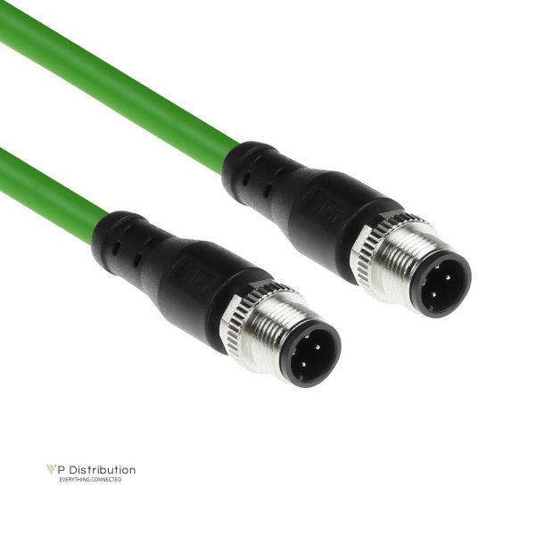 ACT Industrial 0.50 meters Sensor cable M12D 4-pin male to M12D 4-pin male, Superflex Xtreme TPE cable, shielded