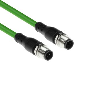 ACT Industrial 12.50 meters Sensor cable M12D 4-pin male to M12D 4-pin male, Superflex Xtreme TPE cable, shielded