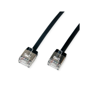 ROLINE PatchCord U/FTP, C6A, black, 1.5m UltraShort Connector, LSOH