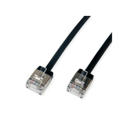 ROLINE PatchCord U/FTP, C6A, black, 2m UltraShort Connector, LSOH
