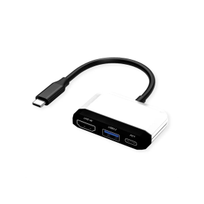 VALUE USB Typ C Dockingstation, HDMI 4K30, 1x USB A + 1x C (PD)