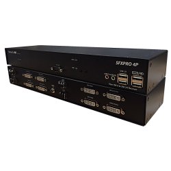 SmartAVIQuad DVI-D, Stereo Audio, USB 2.0/1.1, RS-232 Multimode Fiber Extender up to 1,500 ft. Includes: [SFXPRO-4P-TX, SFXPRO-4P-RX, 2 X (CCPWR06)]