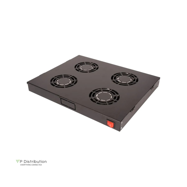 ROLINE 19" Fan unit with 4 fans ON/OFF  black
