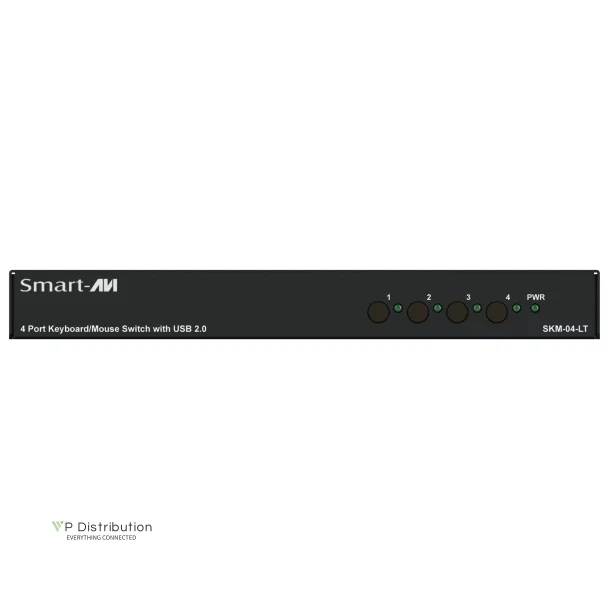 SmartAVI 4-Port KM Switch with USB 2.0 Sharing. Includes: [SKM-04-LT &amp; (PS5VDC3A)]