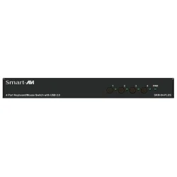 SmartAVI 4-Port KM Switch with USB 2.0 with LAN. Includes: [SKM-04-PLUS &amp; (PS5VDC3A)]