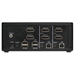 SmartAVI DisplayPort, 2-Port, Dual-Head, KVM Switch with Audio and USB 2.0 Support. Includes: [SM-DPN-2D, PS12VD2A]