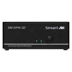SmartAVI DisplayPort, 2-Port, Dual-Head, KVM Switch with Audio and USB 2.0 Support. Includes: [SM-DPN-2D, PS12VD2A]