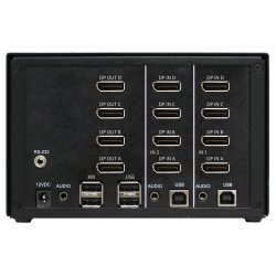 SmartAVI DisplayPort, 2-Port, Quad-Head, KVM Switch with Audio and USB 2.0 Support. Includes: [SM-DPN-2Q, PS12VD2A]
