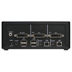 SmartAVI DVI-I Dual Link, 2-Port, Single-Head, KVM Switch with Audio and USB 2.0 Support. Includes: [SM-DVN-2S, PS12VD2A]