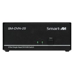 SmartAVI DVI-I Dual Link, 2-Port, Single-Head, KVM Switch with Audio and USB 2.0 Support. Includes: [SM-DVN-2S, PS12VD2A]