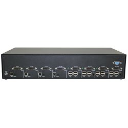 SmartAVI DVI-D Matrix, 4-Port, KVM Switch with Audio and USB 2.0 Support (4 Users). Includes: [SM-DVN-44X, PS12VD2A]