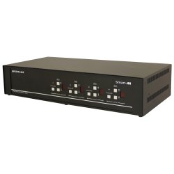SmartAVI DVI-D Matrix, 4-Port, KVM Switch with Audio and USB 2.0 Support (4 Users). Includes: [SM-DVN-44X, PS12VD2A]