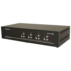 SmartAVI DVI-D Matrix, 4-Port, KVM Switch with Audio and USB 2.0 Support (4 Users). Includes: [SM-DVN-44X, PS12VD2A]