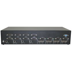 SmartAVI DVI-D Matrix, 8-Port, KVM Switch with Audio and USB 2.0 Support (4 Users). Includes: [SM-DVN-84X, PS12VD2A]