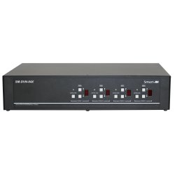 SmartAVI DVI-D Matrix, 8-Port, KVM Switch with Audio and USB 2.0 Support (4 Users). Includes: [SM-DVN-84X, PS12VD2A]