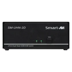 SmartAVI HDMI 2-Port, Dual-Head, KVM Switch with Audio and USB 2.0 Support. Includes: [SM-UHN-2D, PS12VD2A]