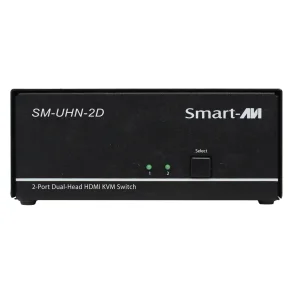 SmartAVI HDMI 2-Port, Dual-Head, KVM Switch with Audio and USB 2.0 Support. Includes: [SM-UHN-2D, PS12VD2A]