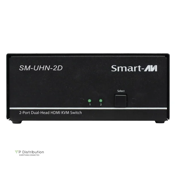 SmartAVI HDMI 2-Port, Dual-Head, KVM Switch with Audio and USB 2.0 Support. Includes: [SM-UHN-2D, PS12VD2A]