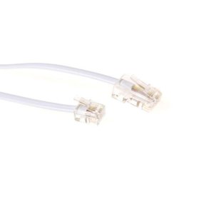 ACT White 5 meter flat telephone cable with RJ11 and RJ45 connectors
